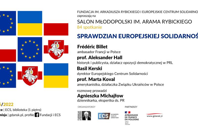 Wydarzenie: O sprawdzianie europejskiej solidarności - debata, Kiedy? 2022-05-09 17:00, Gdzie? pl. Solidarności 1